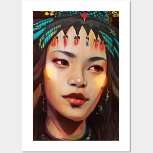 Ethnic woman portrait Posters and Art